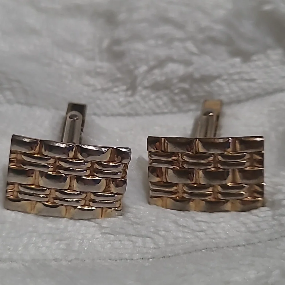 Anson VINTAGE Gold Thatched Textured Cufflinks